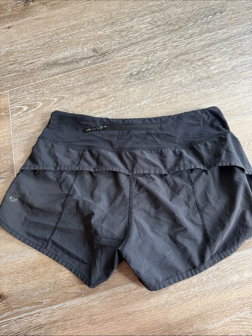 lululemon athletica Black Athletic Running Shorts with Curved Hem
